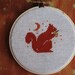 Squirrel Wall Hanging Wall Art Hoop Art Animal Rust Orange