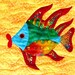 Wall Art Quilt Tropical Fish Lips Wall Hanging Batik Applique OOAK Handmade