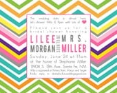 Lilee- Custom Chevron Bridal Shower Invitation- in multi-colors -PRINTABLE INVITATION DESIGN