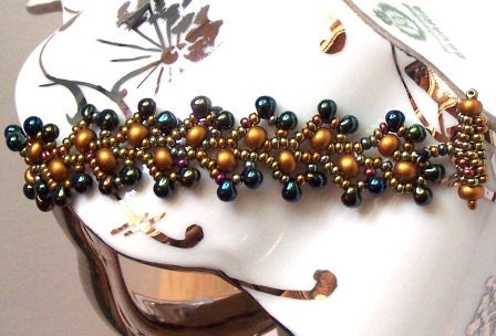 Art Deco Inspired Bracelet in the Pantone color for spring 2013