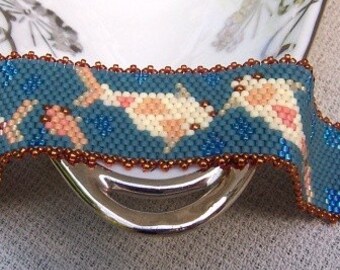 Koi Fish Bracelet Hand Beaded Peyote Stitch