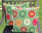 Throw Pillow Covers - 16x16" Set of 2 sewn with Richloom's Beringer Lime - Indoor/Outdoor -  Mod Floral Pillow Covers - Weather Resistant