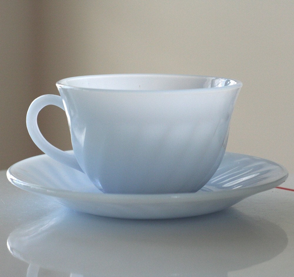 Fire King Azurite Swirl Cup and Saucer