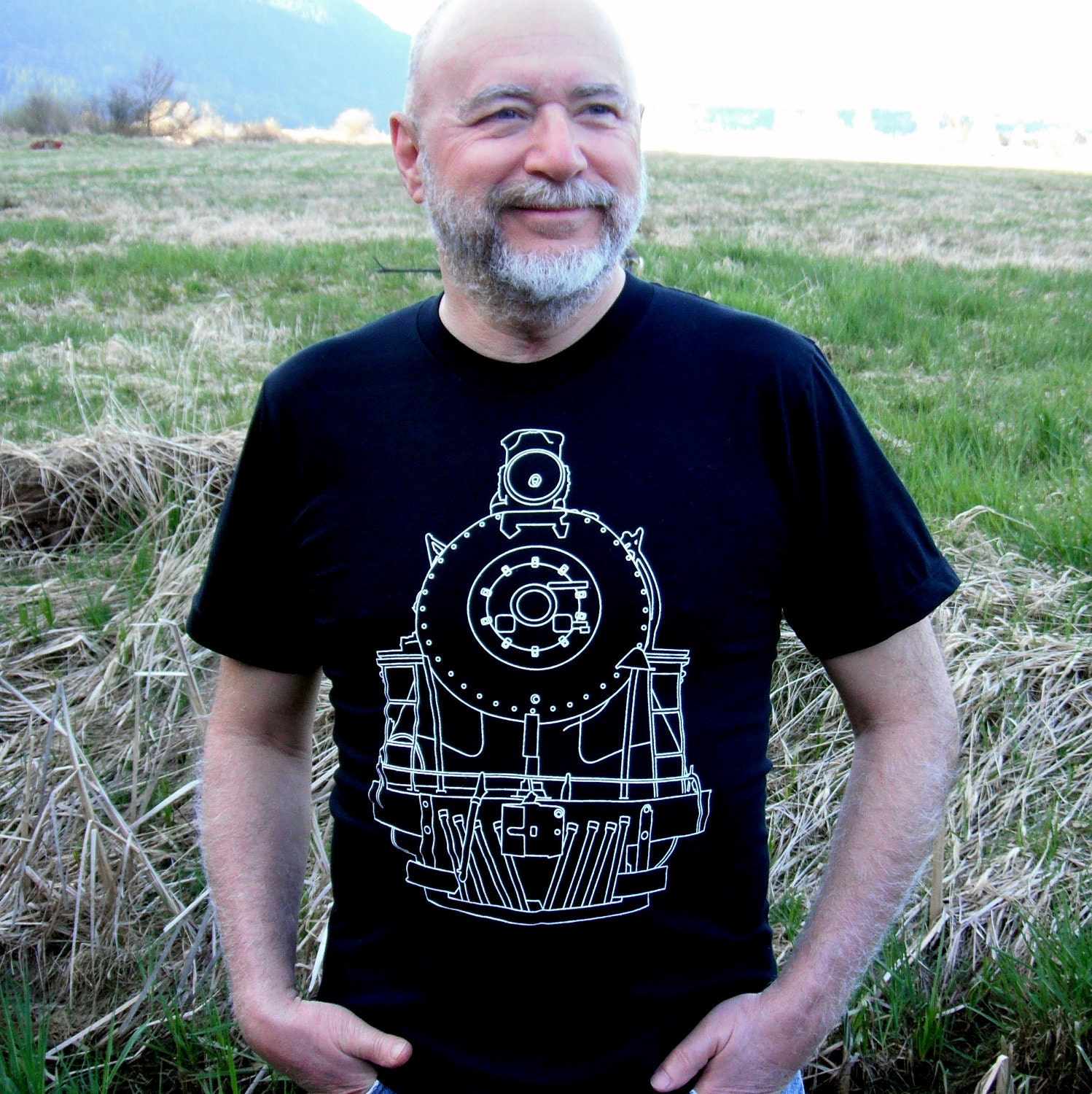 Clothing - Men's Tshirt  - Train Tshirt, American Apparel Screenprinted Black Train Tee