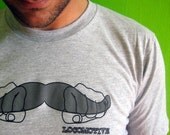 Men's Mustache Tshirt - Cool Geeky Handle Bar Mustache Graphic Tee - Gift for Men