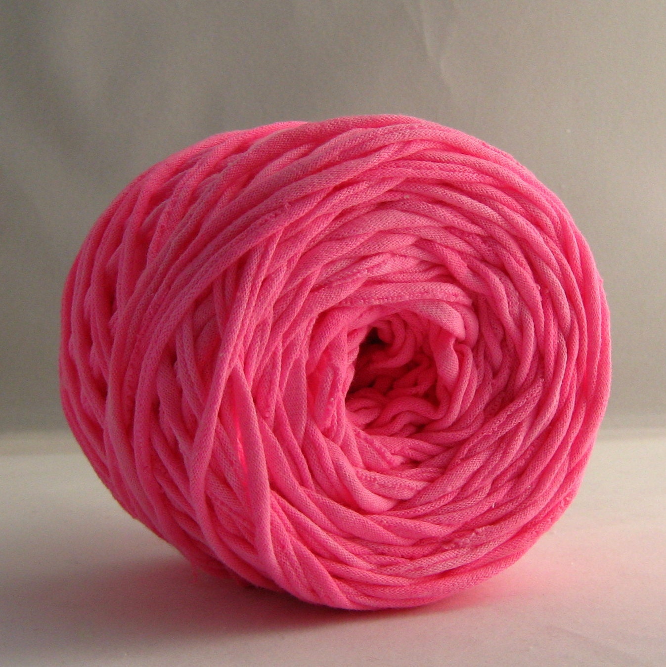 Hand Dyed T Shirt Yarn- Neon Pink 60 Yards