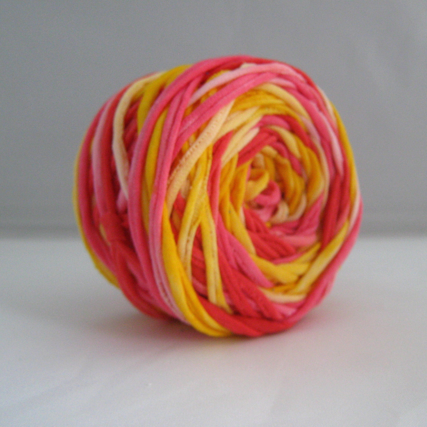 Hand Dyed T Shirt Yarn- Sherbert 50 Yards