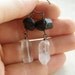 Quartz Drop Earrings, Rough Cut Black Tourmaline and Crystal Quartz Earrings, Black and White Drop Earrings