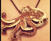 Vintage Inspired Wooden Octopus Necklace - sweetsirendesigns