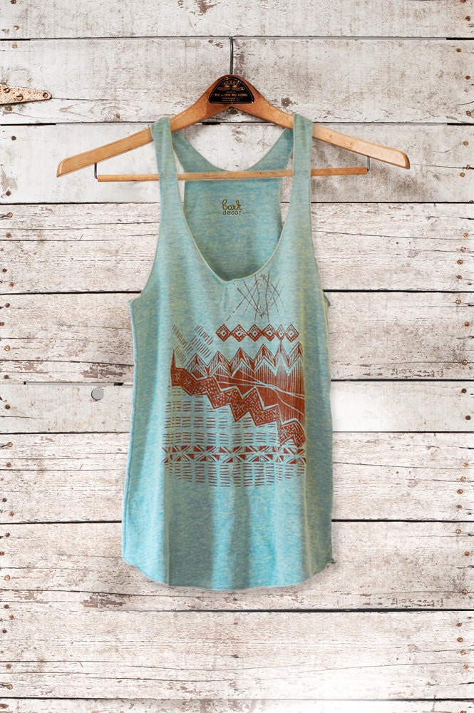 Astral Tepee Tank - womens tri-blend racer back jersey tank top - brown - by Bark decor