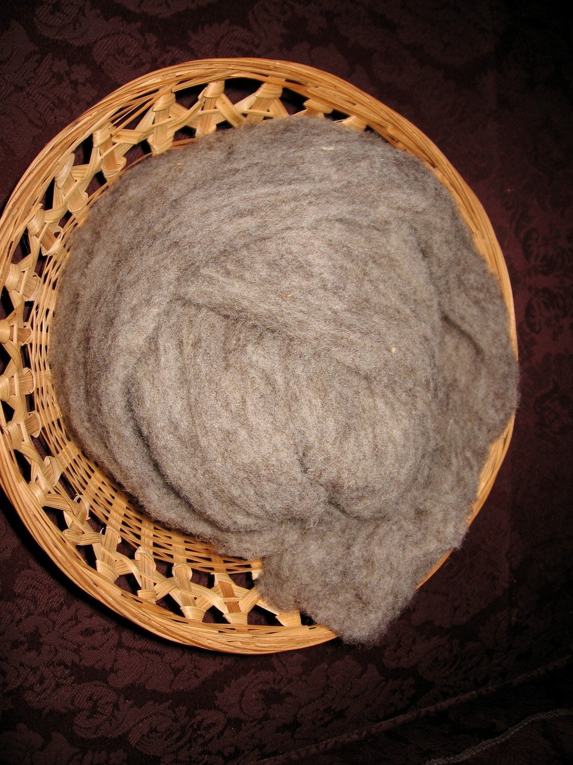 Natural Gray Needle Felting and Spinning Wool 1 oz.