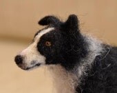 Needle Felted Custom Dog Portrait: OOAK Sculpture, Border Collie