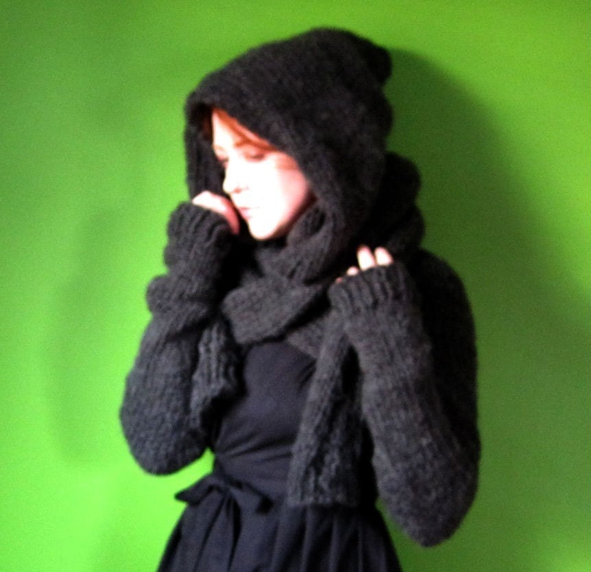 PDF knitting pattern- Minx Hooded Shrug