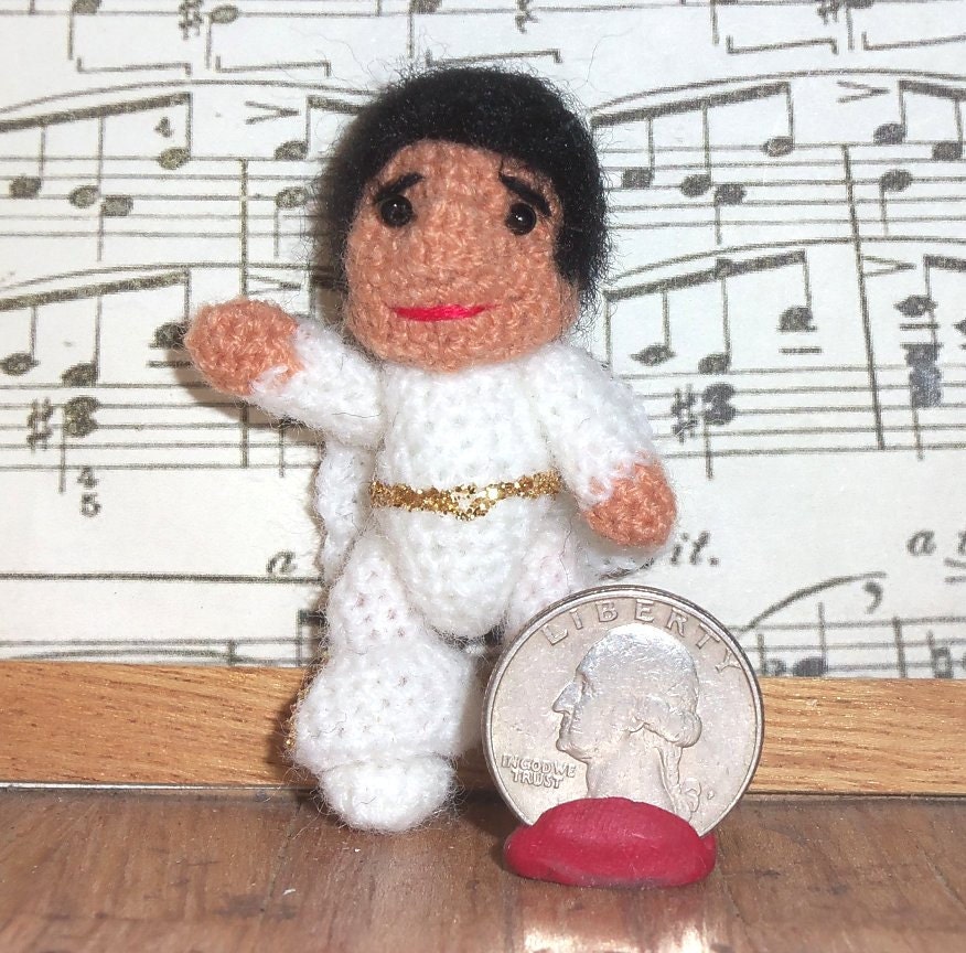 Elvis Presley Doll Miniature Thread Artist Crochet  Ready to Ship