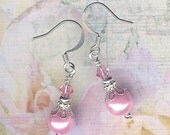 50% off SALE- Mon Petit Pink Pearl Julie Earrings