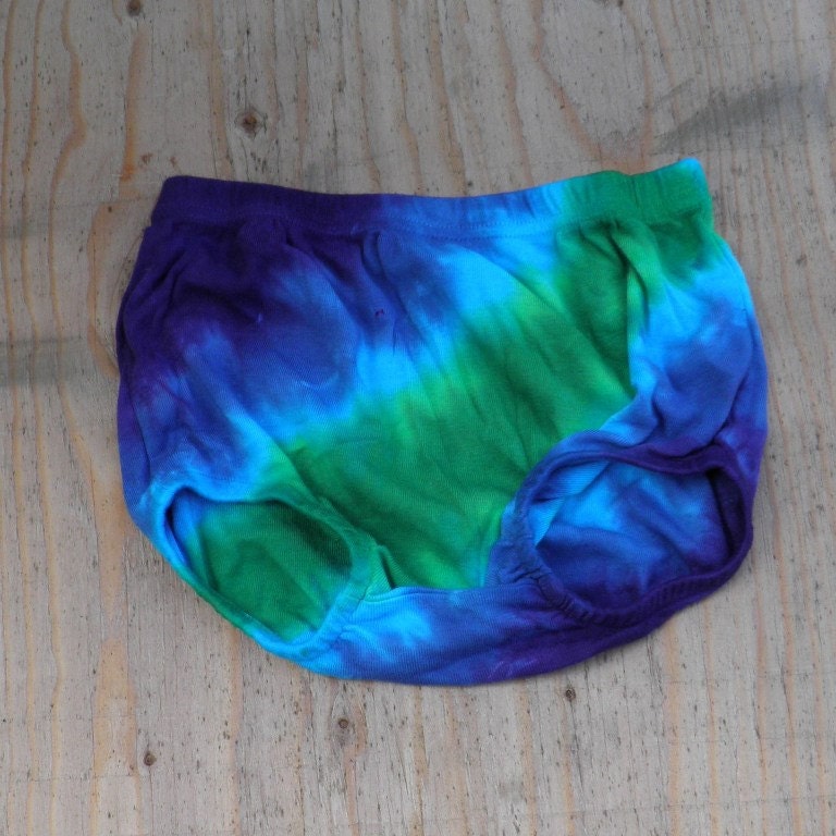 Purple, Green and Blue Tie Dye Infant Diaper Cover (Dharma Trading Co. 18 Month) (70/30 Bamboo/Cotton) (One of a Kind)