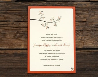 Fall Tree Branch - Wedding Invitation