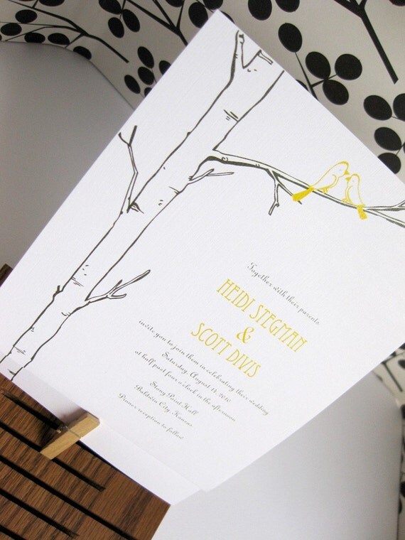 Winter Aspen Tree Wedding Invite