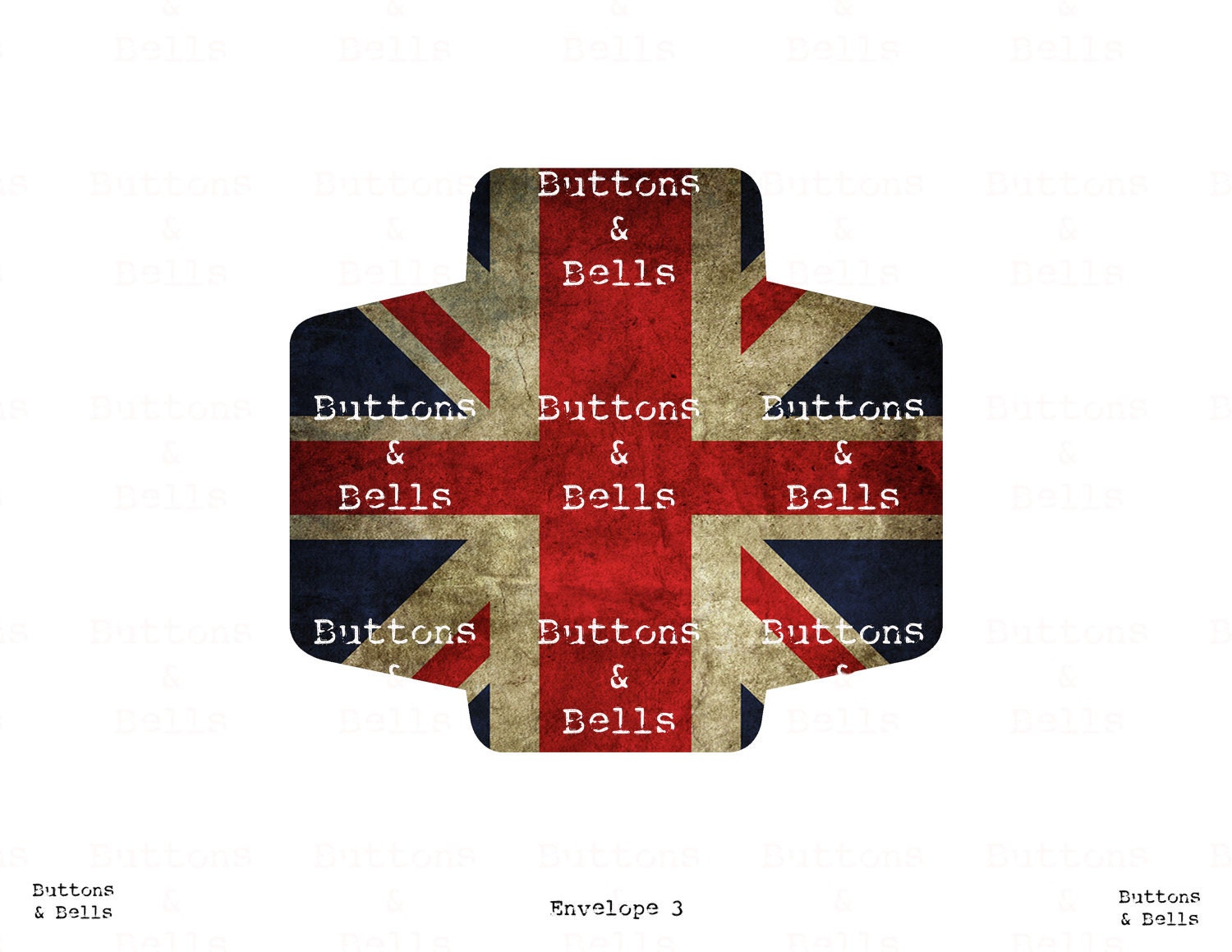 Digital Scrapbook - Union Jack - Jubilee - Great Britain - ATC - 2.5x3.5" - Envelope - ENV3