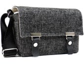Camera messenger bag - small - dark gray tweed