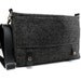 17" Laptop messenger bag with leather strap - gray tweed