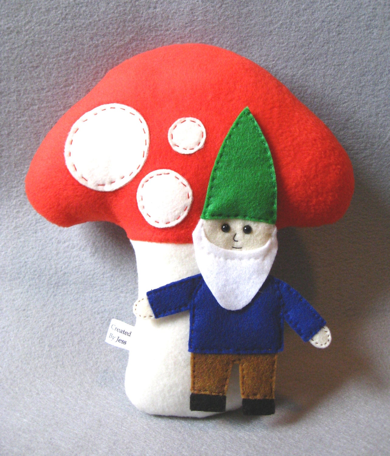 Plush Mushroom with Gnome
