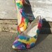 KARMA CHAMELEON  Vtg. 80'S  Sweet Flower Print Pumps Sz. 8.5 US 39 Europe