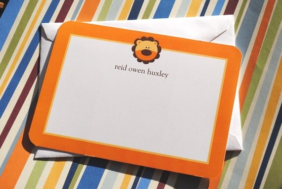 Little Lion Flat Note Cards, Set of 10 Il_570xn