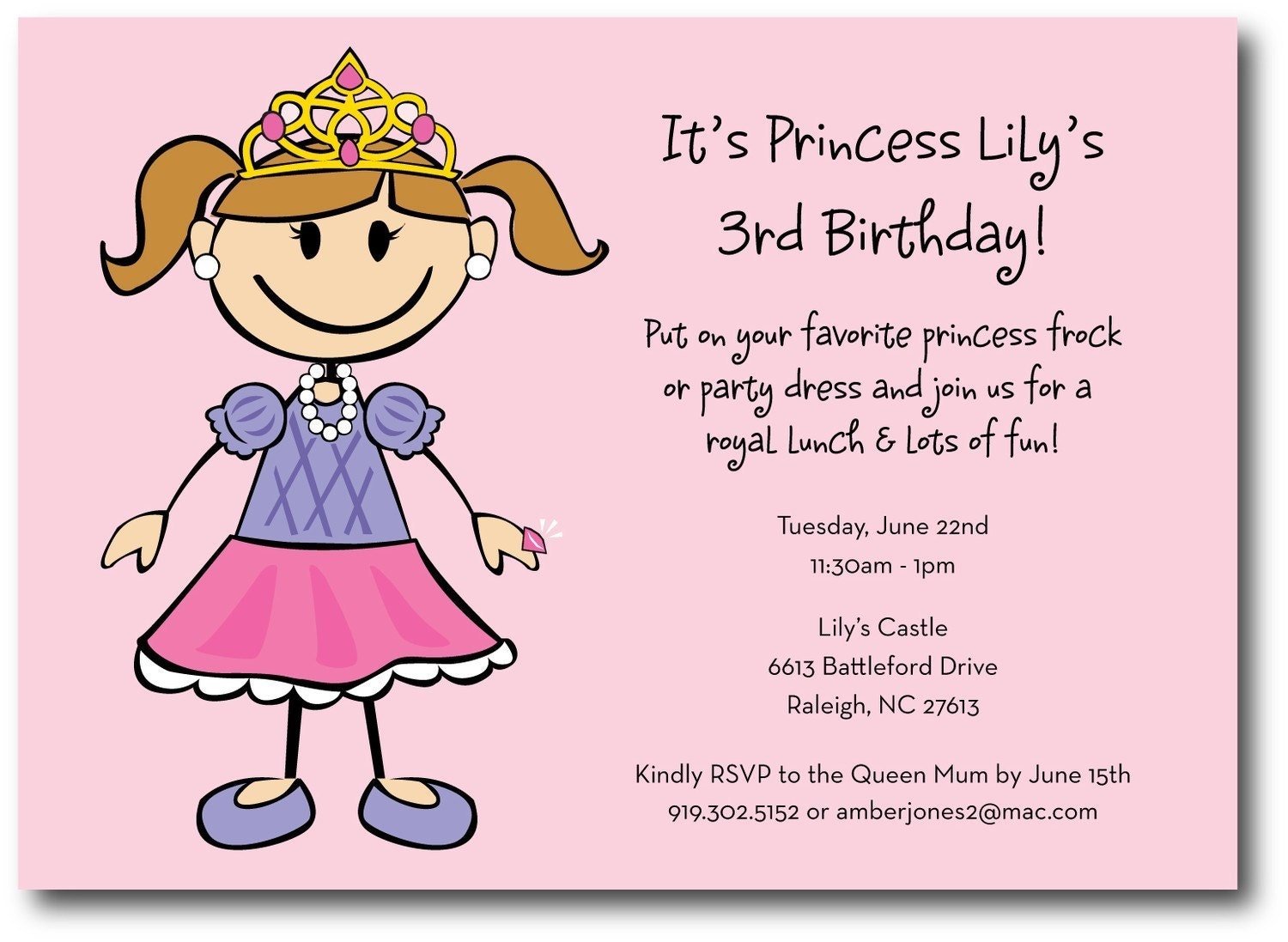 Princess birthday party set (custom), printable Il_570xn