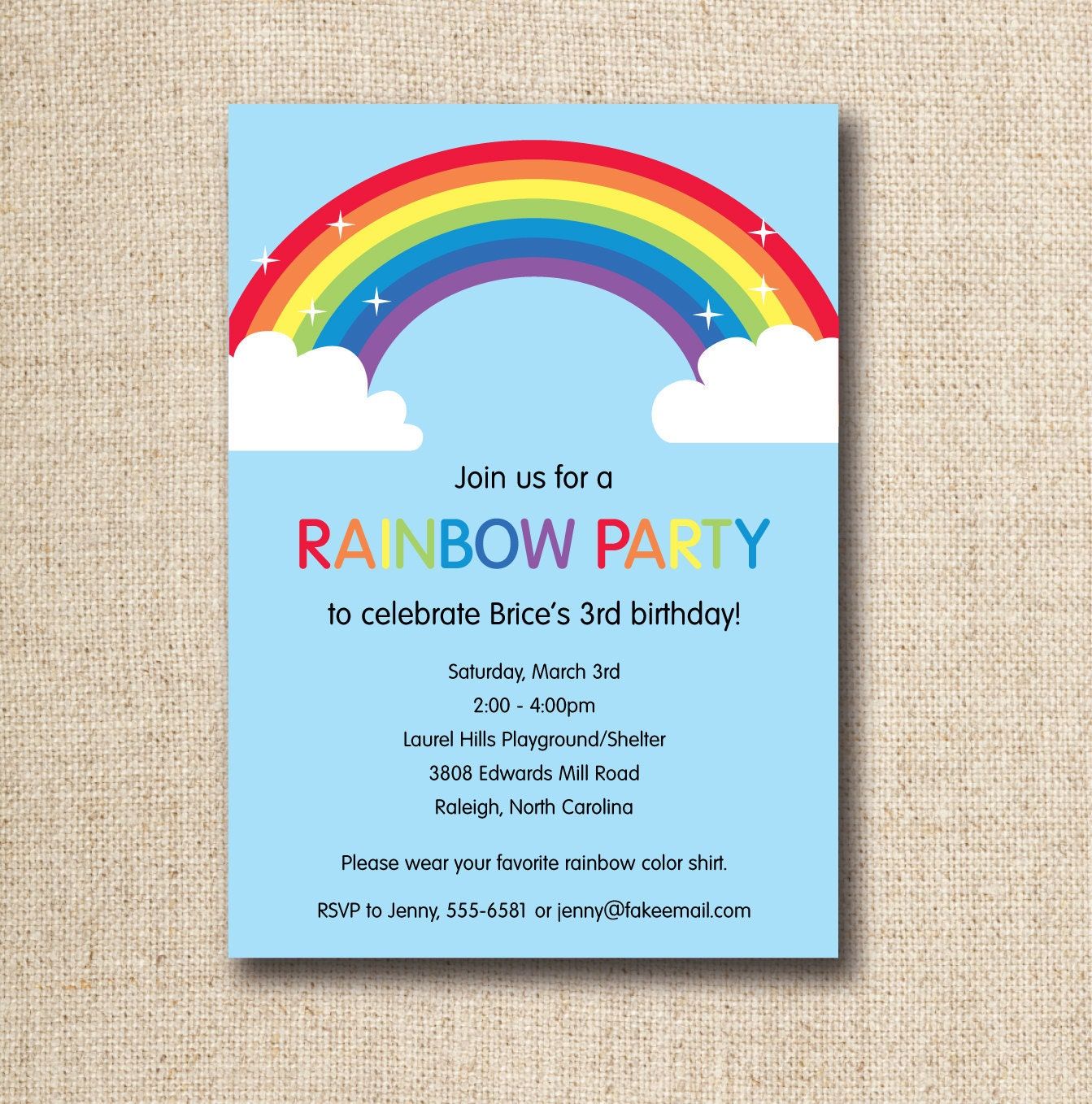 Rainbow Invitations