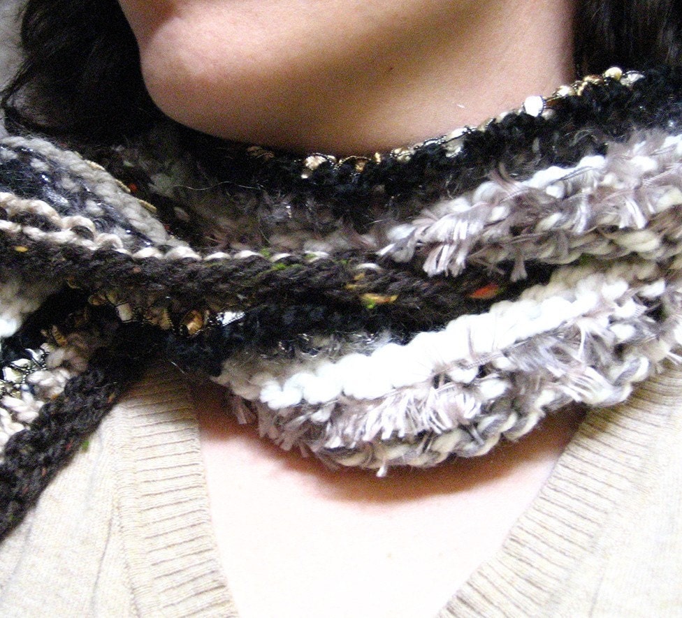 Scarf Brown, Cream, Black and Taupe Multicolor - the MAUREEN