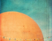 Orange Julep - 11.5x11.5 Original Signed Fine Art Photograph - Montreal Landmark Photograph, orange, blue