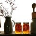 Marmalade - rustic farm scene with jars of orange marmalade.