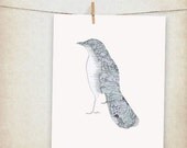 state bird of florida mockingbird map bird - 10x8" print