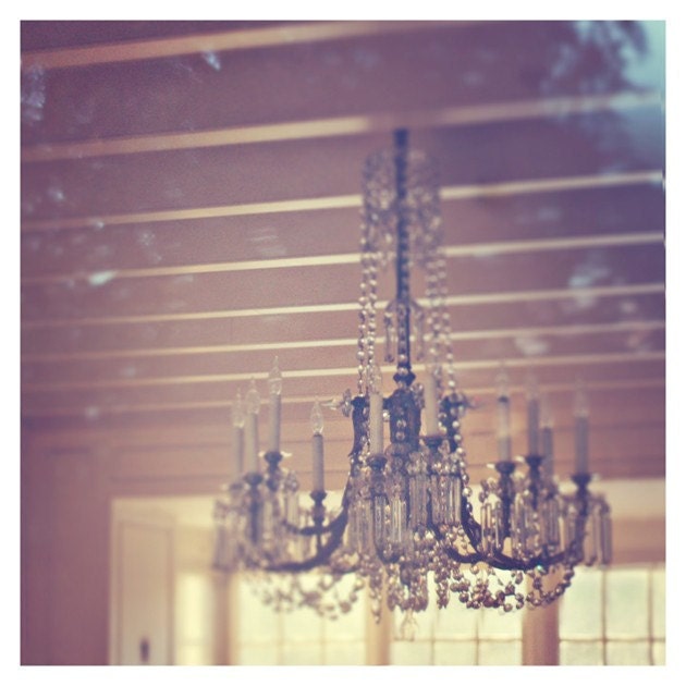 Vintage Chandelier Photography, Purple, Blur, Soft - everything's eventual - 8x8 Original Signed Print - Tina Crespo