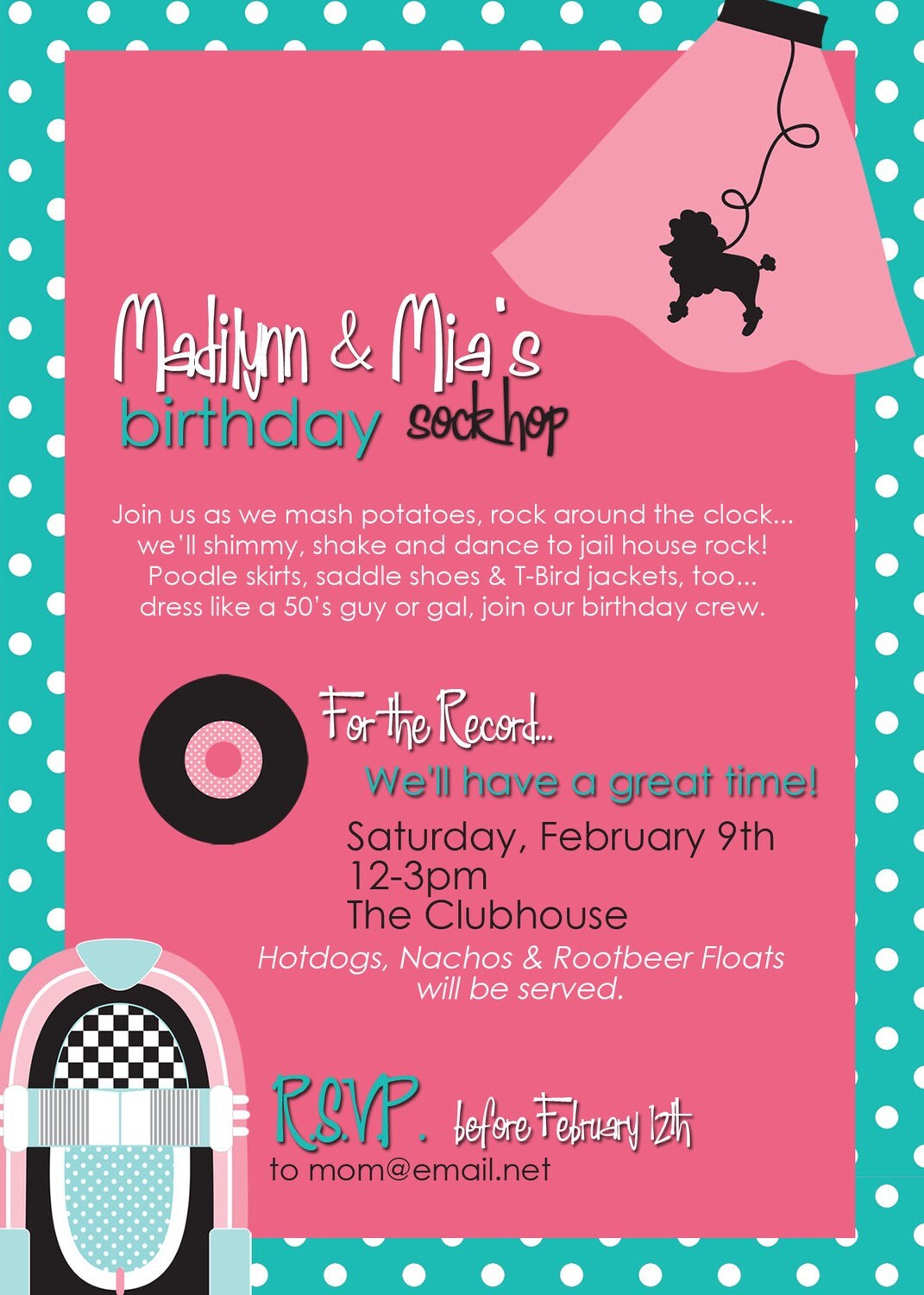 Sock Hop Invite