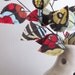 Fabric Leaves- Brown, Turquoise, Yellow, Red Modern Floral Branches (set of 3)