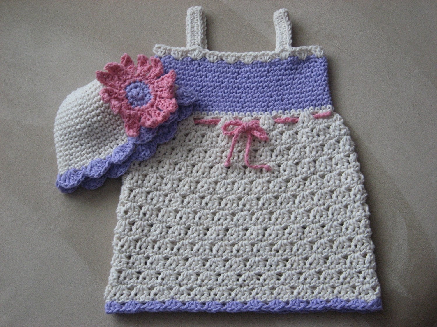 Sweet Summer Sundress and Matching Hat crochet pattern pdf 6 sizes included newborn-child