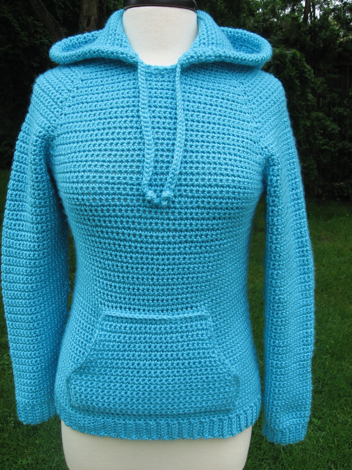 Ever in Style Raglan Hooded Pocket Pullover Crochet Pattern Pdf