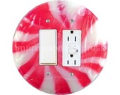 Peppermint Candy Double Rocker Switch and GFI Outlet Plate Cover