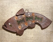 Scandinavian Fish Wall hanging with Green Crackle Glaze