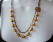 Orange Blossoms - Necklace Vintage Lucite