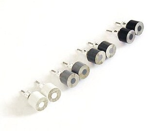white, grey and black series color pencil ear studs (set of 4 pairs)