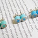 color pencil ear studs, the green and blue series, handmade in England