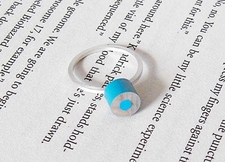 sterling silver color pencil ring No.01, made in UK