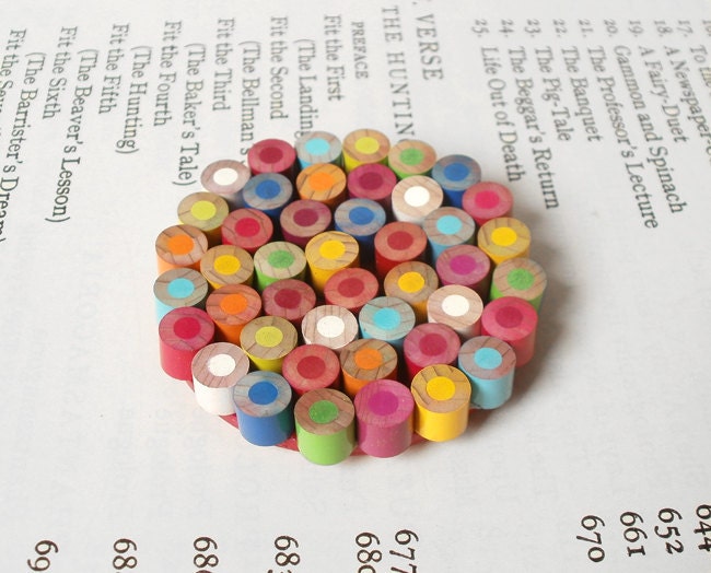 Color Pencil Brooch, Color Theme: My Happy Childhood, the rainbow collection, handmade in the UK