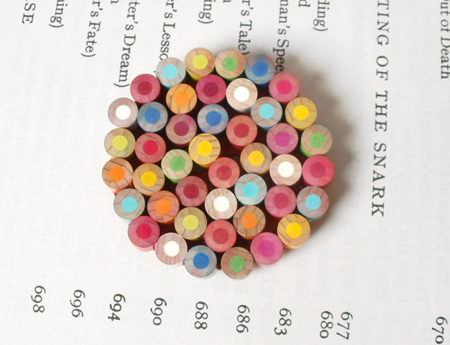 Color Pencil Brooch, Color Theme: My Happy Childhood, the rainbow collection, handmade in the UK