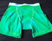 Tie Dyed Green and Turquoise Man's Boxer Brief Choose Your Size