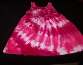 Hot Pink and Fuchsia Spiral Tie Dyed  Infant/Toddler Empire Waist Sun Dress/Jumper Choose Your Size