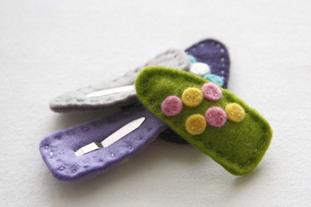 Modern Bean Hair Clip - Dot Candy (Willow)